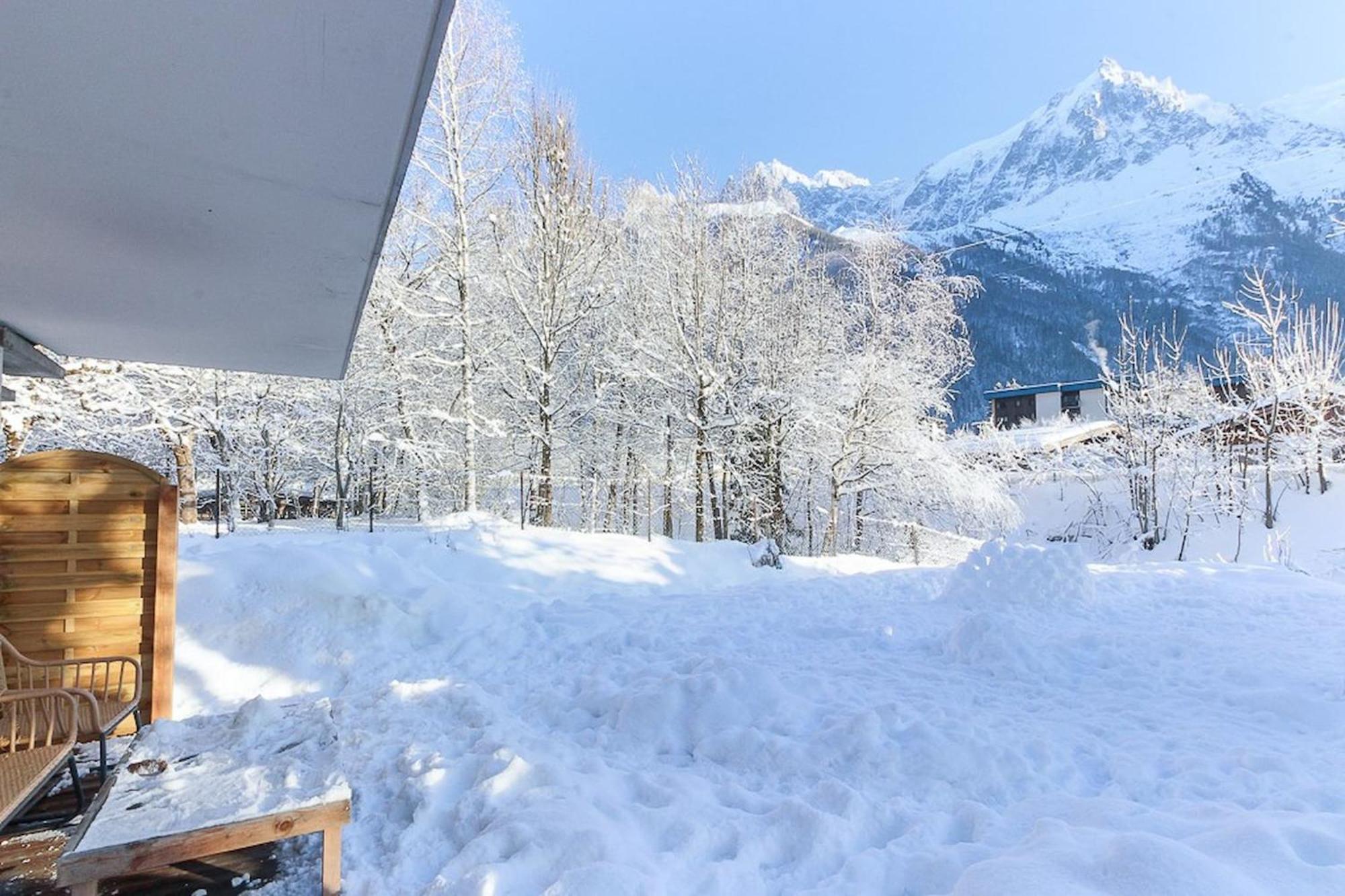 Violette De Cham - Jardin Prive - Vue Mont Blanc Lägenhet Chamonix Exteriör bild