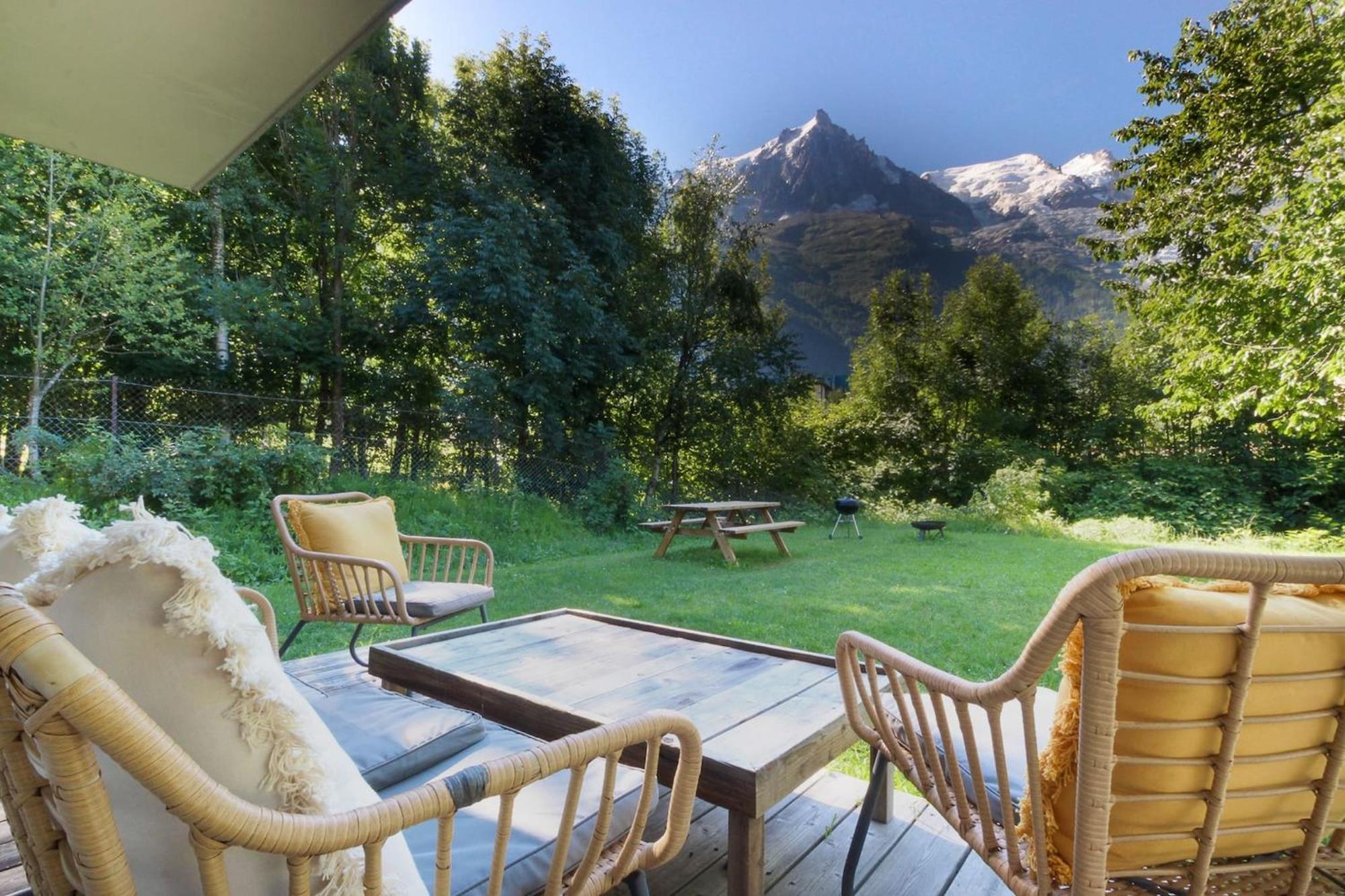 Violette De Cham - Jardin Prive - Vue Mont Blanc Lägenhet Chamonix Exteriör bild